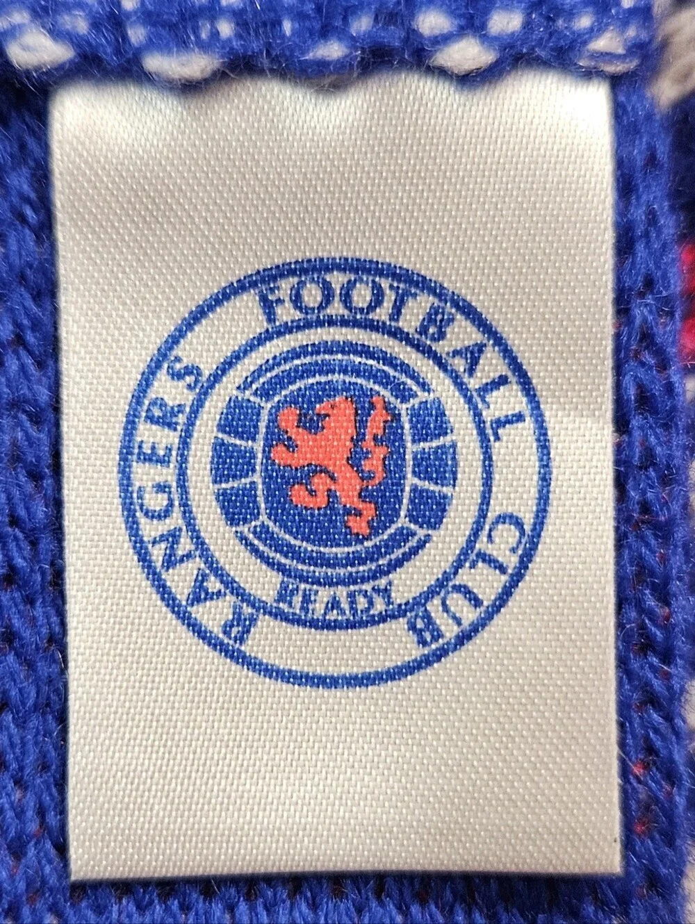 Rangers FC Football Scarf Blue White Knit Supporter Soccer Fan Fringe